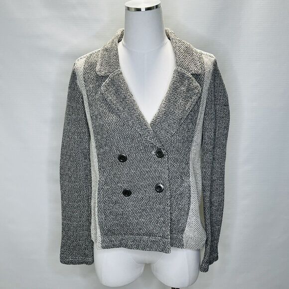 Saturday Sunday Anthropologie Milica Tweed Knit Jacket Size XS Gray Blazer - Picture 2 of 10